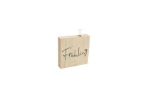wooden vase w/ script