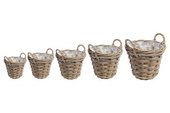 rattan basket w plastic inlay