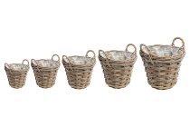 rattan basket w plastic inlay