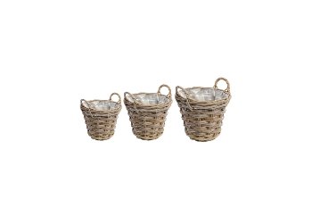 rattan basket w plastic inlay