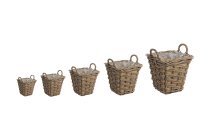rattan basket w plastic inlay