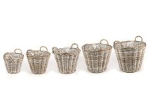 rattan basket w plastic inlay