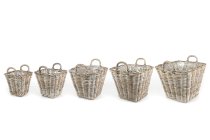 rattan basket w plastic inlay