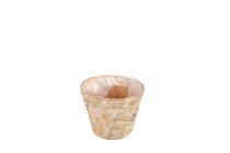 birch cachepot, round