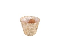 birch cachepot, round