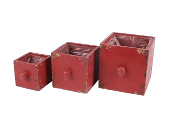 Antikholz-Pflanzschublade, quadratisch