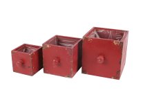 Antikholz-Pflanzschublade, quadratisch
