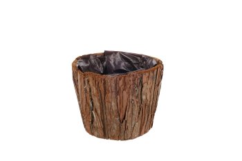 bark planter,round,9x11,5cm