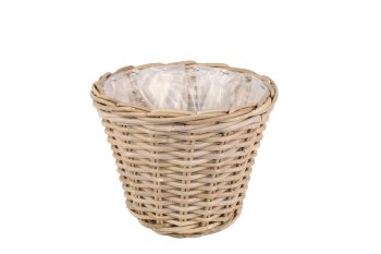 rattan cachepot, round