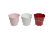 zinc cachepot, assorted