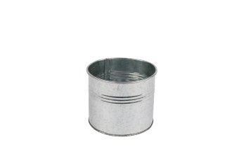 zinc planter can, round