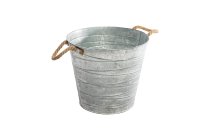 zinc pot w/ jutehandles