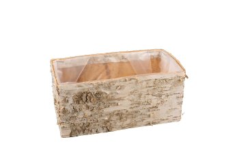 birch bark planter, rectangular