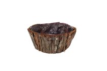 bark planter,round,8x14cm