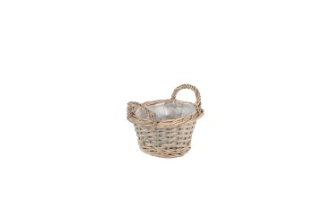 spilt willow basket w handle,round