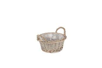 spilt willow basket w handle,round