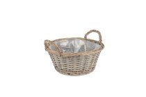 split willow basket w handle,round
