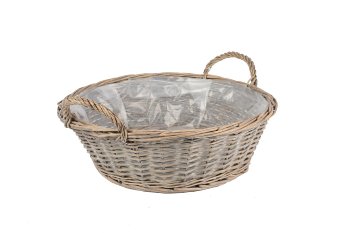 split willow basket w handle,round