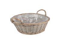 split willow basket w handle,round