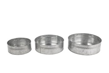zinc planter, round, S/3