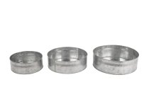 zinc planter, round, S/3