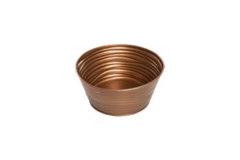 metal planter, round