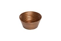 metal planter, round