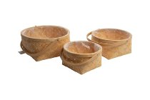 wooden splint planter basket w handle