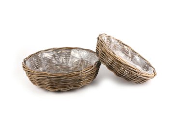 kubu rattan planter bowl, round