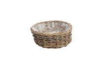 rattan basket w plastic inlay