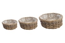 rattan basket w plastic inlay