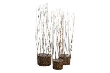 willow planters, round