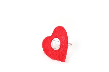 sisal holder,heartshape,red,15cm