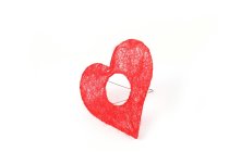 sisal holder,heartshape,red,20cm
