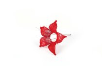 sisal holder,flower,red, 15cm