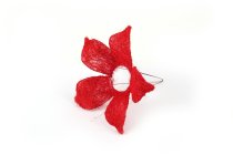 sisal holder,flower,red, 20cm