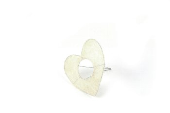 sisal holder,heartsh.,bleached,15cm