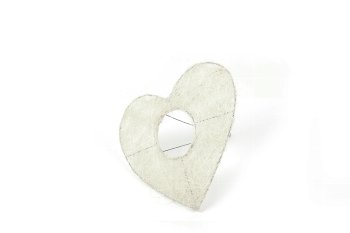 sisal holder,heartsh.,bleached,20cm