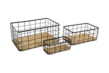 wire/wood baskets