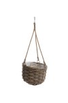 rattan hanging basket w plastic inlay