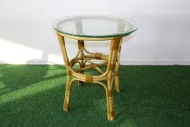 glass table,round,bamb des.,70x60cm