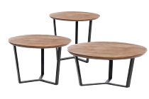 wooden table with metal stand