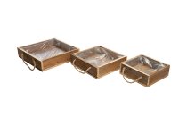 wooden tray w/ sisal handles