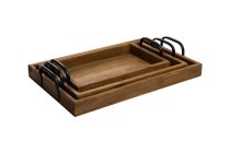 wooden tray with metal legs