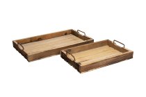 wooden tray with handles