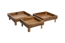 mahagony wood tray on stand