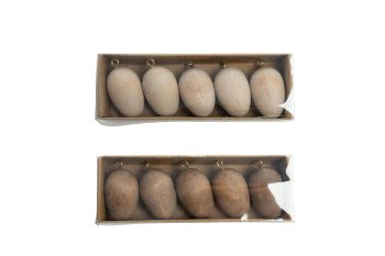 wooden hanging eggs
