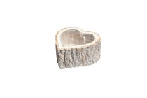 wood stripe heart planter