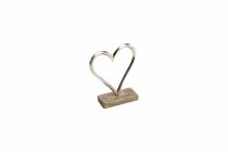 aluminium heart on mango wood