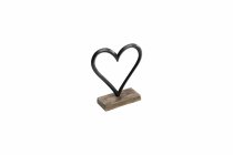 aluminium heart on mango wood
